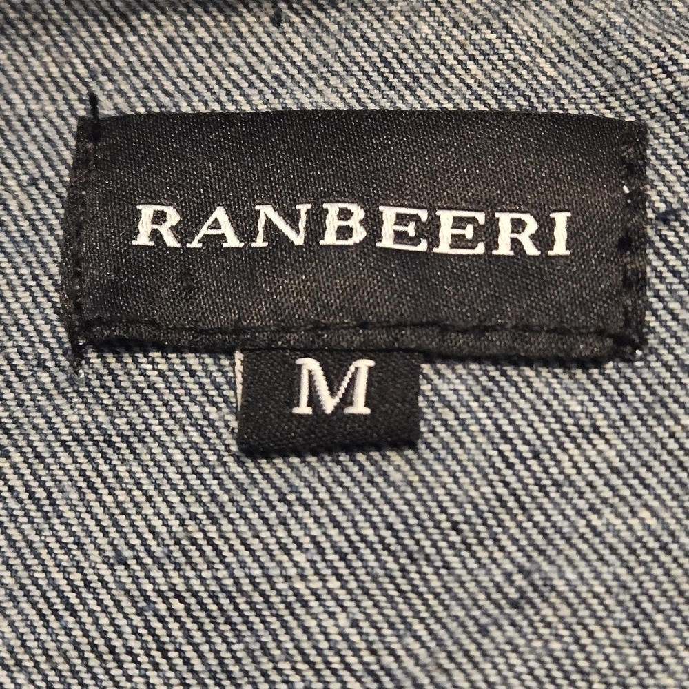 Ranbeeri Blue Stone Wash Denim Jacket 4 Pocket Button Snap Front Women’s M - Picture 11 of 14